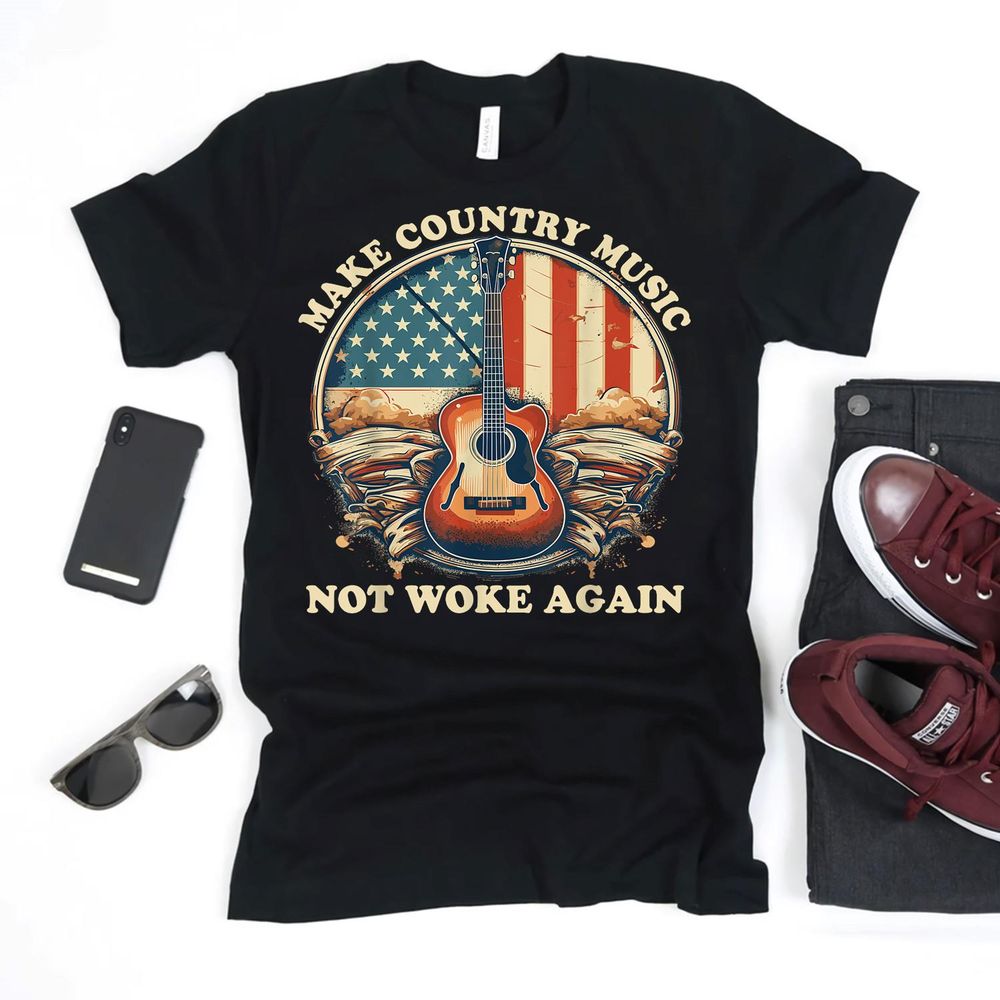 Make Country Music Not Woke Again Shirt Unisex Standard T-Shirt black s
