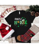 Happy St Patricks Day Nurses Lucky Pacu Nurse Shamrock Shirt Unisex Standard T-Shirt black s